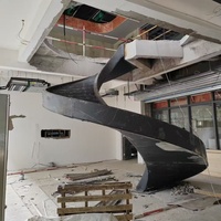 Escalier en spirale moderne en acier avec rampe métallique préfabriqué pour usage intérieur/extérieur, écologique et sûr