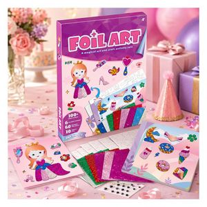 Safari Animal DIY Foil Transfer Kit Colorful EVA Stickers Preschool Learning Craft <b>Game</b> Holiday <b>Gift</b> for Young Children - Product Image 6