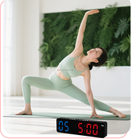 Jam Timer Kebugaran Multifungsi Besar yang Laris untuk Penggunaan di Gym dan Rumah, Jam Alarm Elektronik LED untuk Olahraga