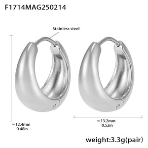 Pendientes de Aro de Metal Mixto para Mujer, Acero Inoxidable, Dos Tonos, Dorado y Plateado, Pendientes de Aro Pequeños, Joyería de Alto Brillo, Regalo - Product Image 5