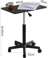 Bureau mobile pour ordinateur portable ADXIN, table d'appoint relevable et mobile, poste de travail compact sur roulettes pour la maison, la chambre et le bureau