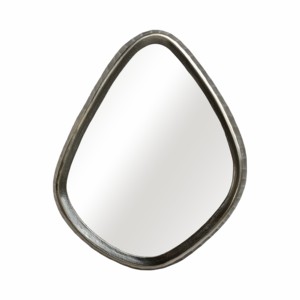Specchio da parete asimmetrico moderno con cornice in metallo a forma di goccia per camera da letto, bagno e decorazione vanità - Product Image 1