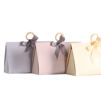 Kreative Champagner-Handtasche Elegante Umweltfreundliche Luxus-Geschenkbox Verpackung Dreieckige Hochzeits-Süßigkeitentasche Beutel Tragbare Kerzenhülle