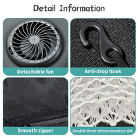 Anjuny Luxury CE Certified Customizable OEM 3D Breathable Mesh Baby Stroller Seat Liner Car Seat Cover Two Fans Carbon Fiber