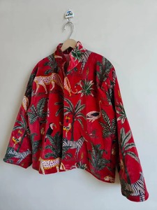 Hot <b>Sale</b> Jungle Print Velvet Jackets Indian Handmade Velvet Jacket or Boho Style <b>Quilted</b> Jackets Available <b>for</b> Worldwide Supply - Product Image 6