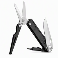 Couteau pliant multifonctionnel EDC, mini ciseaux en acier inoxydable, emballage en boîte en cuir DIY, outil de poche portable, camping en plein air