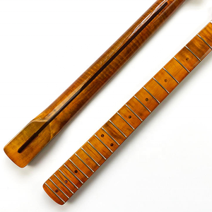 ชุดคิทกีตาร์ DIY ลดราคาพิเศษ 21 เฟรต คอไม้เมเปิลลายไฟสีน้ำตาลเข้ม สำหรับกีตาร์ทรง ST ราคาดี - Product Image 1