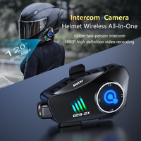 Nouveau Casque Intercom Q28-2X 2025 avec Caméra 1080P, Écouteurs Moto Sans Fil Bluetooth Anti-Poussière, Autonomie de 6,5H