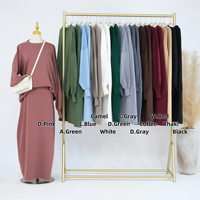 L-201 Ensemble Deux Pièces Ample d'Hiver En Gros : Pull en Maille et Jupe de Style Abaya pour Femmes Islamiques