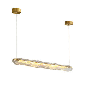 Room <b>Decorative</b> <b>Lights</b> Rectangle Nordic Modern Gold Luxury Iron Glass Pendant <b>Light</b> dining table - Product Image 6