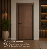 Porte en WPC pressée sous vide, motifs décoratifs multiples, imperméable, durable, filmé, pour la décoration intérieure