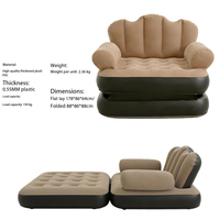 Canapé-lit gonflable intelligent 2-en-1, matelas pneumatique pliable en PVC floqué épaissi, nouveau design pour la sieste à domicile