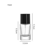 Flacon de parfum vide de 15 ml, flacon de parfum en verre transparent à sertir pour emballage de brume corporelle