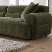 Canapé modulaire 3 places en chenille courbé, écologique et luxueux, style nuage, profil bas, assise extra profonde pour salon