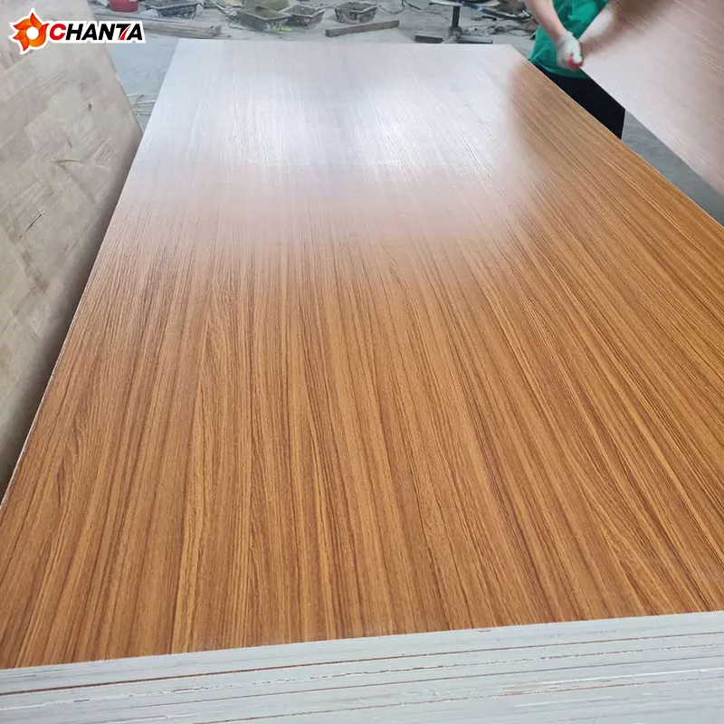 Papan Mdf laminasi melamin 9mm 12mm 15mm 18mm harga papan Mdf melamin berkilau tinggi/Mdf