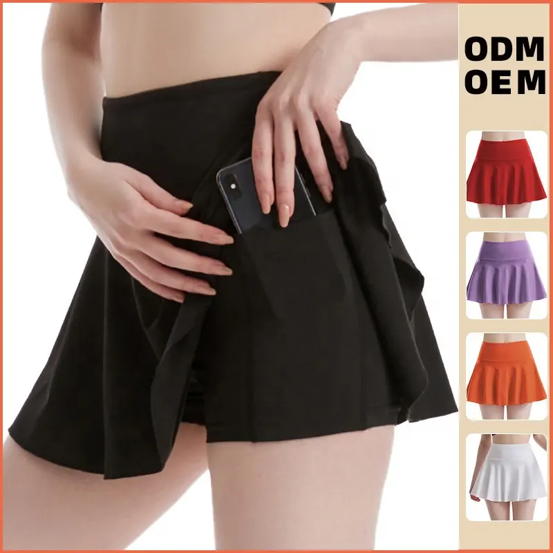 Fashion Tennis Culottes High Waist Fitness Skirt Quick Drying Yoga Sweat Workout Shorts Women