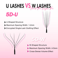 Nouvelles extensions de cils en forme de U YY, plateau noir tissé en trèfle, extensions de cils pré-faites naturelles faciles à greffer, cils personnalisés