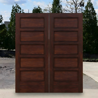 Portes en bois massif de style américain traditionnel pour maisons, chêne, noyer, porte d'entrée principale extérieure double
