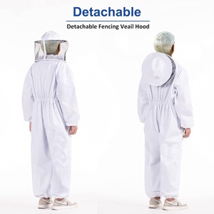 Traje de <span class=keywords><strong>Apicultura</strong></span> Blanco de Una Pieza, Superventas, Ropa de Seguridad Anti-Abejas con Función Resistente a la Cera, Conjunto de Protección Completa - Product Image 2