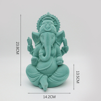Décoration Religieuse, Statue en Résine de Ganesha, Dieu Éléphant Indien, Artisanat d'Éléphant