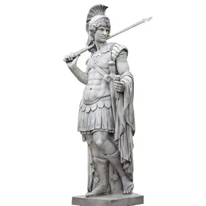 white antique soldier roman marble sculpture statues