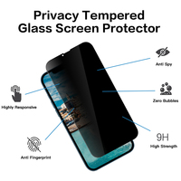 Protection d'écran en verre trempé 3D LFD 21 9H pour 12/13 Pro, anti-empreintes digitales et anti-espionnage, qualité AAA pour téléphone portable