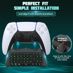 Teclado para Control PS-5 con Retroiluminación Verde, Inalámbrico/Teclado Numérico, Altavoz Integrado, Conector de Audio de 3.5mm, Compacto para Juegos - Product Image 4