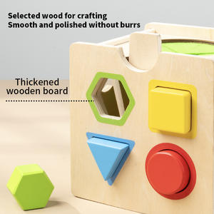 Cubo di Classificazione Forme in Legno 8-in-1 per l'<span class=keywords><strong>Educazione</strong></span> Precoce dei Bambini, Gioco Educativo Montessori per lo Sviluppo delle Abilità Motorie - Product Image 4