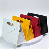 Caja Triangular Portátil Plegable, Caja de Embalaje de una Pieza, Caja Rígida de Papel con Detalles en Dorado y UV, para Perfumes, Cosméticos y Lápices Labiales