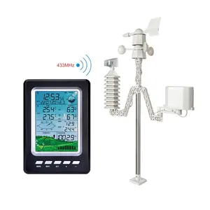 Nuovo prodotto WIFI home weather station digital color wireless wind direction velocità del vento previsioni di pioggia meteo