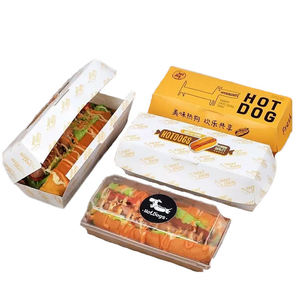 Custom Standard Fast Food Kraft <strong>Paper</strong> Takeout Packaging Sleeve Packs Hot Dog Burger <strong>Box</strong> for Restaurant - Product Image 1