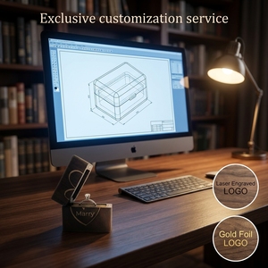 Vietnam Vintage Solid Wood rectangle Jewelry Storage <b>Box</b> Wooden Engagement Ring <b>Box</b> <b>Small</b> Slim Flat Ring Case for Proposal - Product Image 6