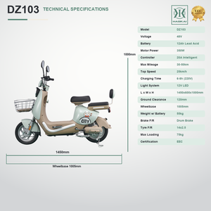 Vélo électrique homologué CEE 48V 350W DZ103, vitesse maximale 25 km/h, mini vélo électrique avec panier avant <span class=keywords><strong>pour</strong></span> adultes, idéal <span class=keywords><strong>pour</strong></span> les trajets urbains - Product Image 2