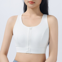 Soutien-gorge de sport intégré à fermeture éclair avant, grande taille, maintien élevé, sans armatures, antichoc, dos élégant, pour l'entraînement