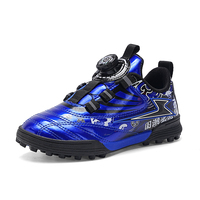 Nouveau modèle de chaussures de football pour enfants, chaussures de football dorées à lacets rapides, chaussures de football intelligentes de haute qualité, semelle extérieure en caoutchouc TPU, EVA