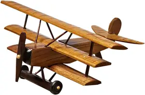 SAMINDS 나무 비행기 모델, 빈티지 복엽기 장식, 글라이더, 비행사 조종사를 위한 크리스마스 가정 장식 공군 비행 Atten