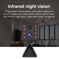 Mini caméra de sécurité sans fil WiFi 4G en option, vision nocturne, capteur CMOS 3MP, audio bidirectionnel, détection de mouvement, batterie