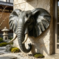 Sculpture personnalisable en forme d'éléphant BZY pour la décoration murale de la maison, grande sculpture en résine pour les murs extérieurs des bâtiments
