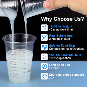 Moule en silicone RTV2, caoutchouc de silicone liquide transparent, durcissement au platine, haute pureté, facile à perfusionner, matériau chimique pour moules artisanaux DIY - Product Image 2