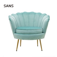 Demers Barrel Chair Beau fauteuil Cohutta Fauteuil d'appoint Shell de salon avec pied en laiton