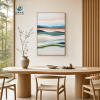 Peintures murales sur toile en acrylique faites à la main, à rayures multicolores abstraites, design unique, décoration intérieure
