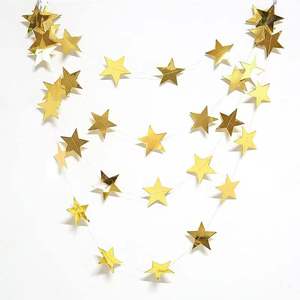 Fleurs colorées en papier de 2m pour les décorations de fête d'anniversaire Drapeaux en étoile et à pois Articles décoratifs à cordes - Product Image 6