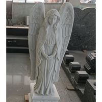 Statues d'anges en marbre de haute qualité, style américain moderne, pour cimetière et jardin, commémoratives, faible MOQ