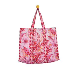 Bolso Tote de Alta Calidad para Mujer, Estilo Bohemio, Acolchado, con Rayas, Dos Asas, de Algodón, Hecho a Mano, Vintage, para Compras, Almacenamiento y Accesorios - Product Image 1