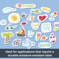 Juego de Pegatinas de Dibujos Animados Creativas y Decorativas para Niños, Adhesivo Fuerte Impermeable, para Cuadernos, Papel con Forma Personalizada