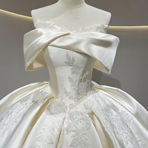 Abito da sposa Jancember JFH50 <span class=keywords><strong>Princess</strong></span> con spalle scoperte, pizzo floreale e linea impero. - Product Image 4