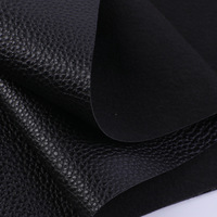 Litchi noir épais personnalisé gaufré 3D Texture fendue Rexine artificielle synthétique PU chaussure tissu Faux cuir pour chaussures canapé voiture
