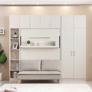 <span class=keywords><strong>Lit</strong></span> escamotable en bois au design compact <span class=keywords><strong>avec</strong></span> armoire intégrée et <span class=keywords><strong>lit</strong></span> rabattable rabattable - Product Image 3