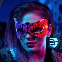 Lunettes acryliques en forme de papillon lumineuses avec lumières LED à changement de couleur - pour fêtes d'anniversaire, festivals de musique, bars KTV JL 003