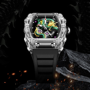 Reloj de pulsera transparente para hombre con esfera de dragón verde, luminoso, de cuarzo, con correa de silicona de lujo, relojes de moda para negocios - Product Image 4